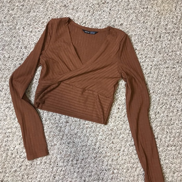 Brown Shein Cropped Longsleeve - Picture 3 of 7
